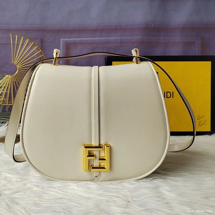 Leather Calf In C'mon White Medium Fendi Bag 0715
